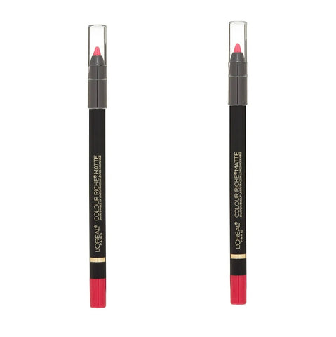 Pack of 2 L'Oreal Paris Colour Riche Matte Sharpenable Lip Liner, Best Mattes 108