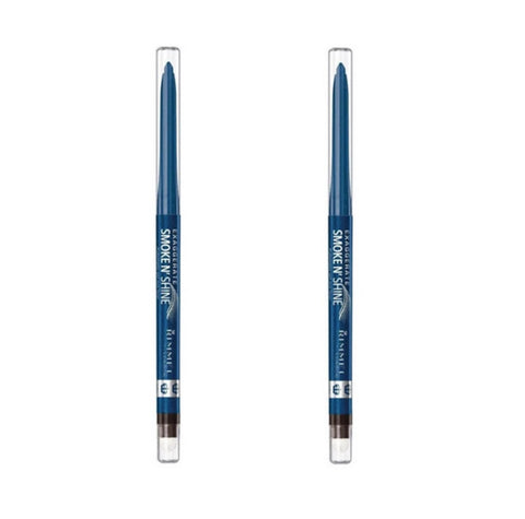 Pack of 2 Rimmel Exaggerate Smoke N' Shine Automatic Gel Eyeliner, Blue Steel 004