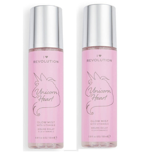 Pack of 2 I Heart Revolution Unicorn Heart Glow Mist With Vitamin E