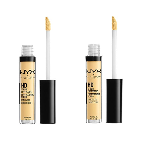 Pack of 2 NYX Professional Makeup HD Studio Photogenic Liquid Concealer, Yellow CW10