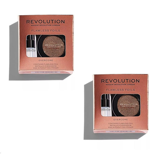 Pack of 2 Makeup Revolution Flawless Foils Eyeshadow, Overcome