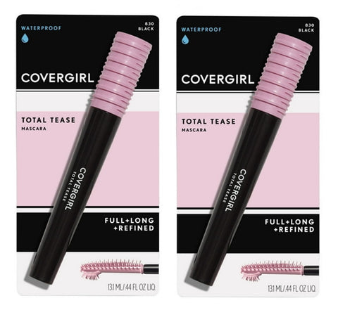 Pack of 2 CoverGirl Total Tease Waterproof Mascara, Black 830