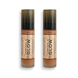 Pack of 2 Makeup Revolution Beauty Conceal & Glow Illuminating Foundation, F10.5