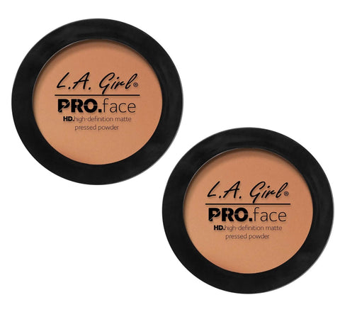 Pack of 2 L.A. Girl PRO Face High Definition Matte Pressed Powder, Warm Caramel GPP612