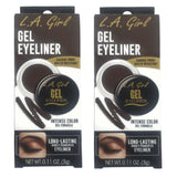 Pack of 2 L.A. Girl Gel Eyeliner, Rich Chocolate GEL735