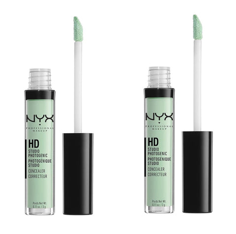 Pack of 2 NYX Professional Makeup HD Studio Photogenic Liquid Concealer, Green CW12