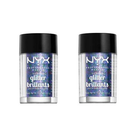 Pack of 2 NYX Face and Body Glitter Brilliants, Violet GLI11