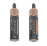 Pack of 2 Makeup Revolution Beauty Liquid Highlighter, Bronze Gold