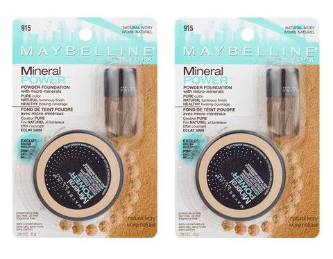 Pack of 2 Maybelline New York Mineral Power Powder Foundation, Natural Ivory 915