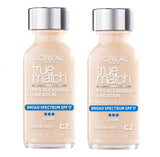 Pack of 2 L'Oreal Paris Makeup True Match Super-Blendable Liquid Foundation, Natural Ivory C2