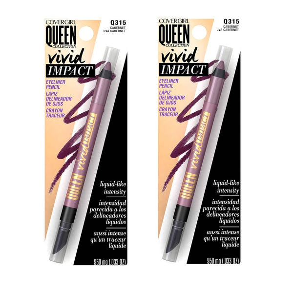 Pack of 2 CoverGirl Queen Collection Vivid Impact Eyeliner, Cabernet Q315