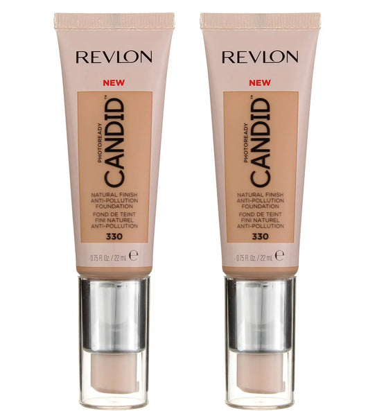 Pack of 2 Revlon PhotoReady Candid Natural Anti-Pollution Finish Foundation, Light Honey 330