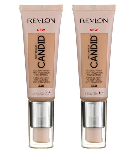 Pack of 2 Revlon PhotoReady Candid Natural Anti-Pollution Finish Foundation, Light Honey 330