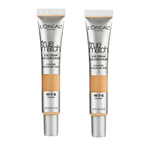 Pack of 2 L'Oreal Paris True Match Eye Cream In A Concealer, Medium w5-6
