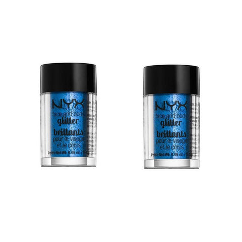 Pack of 2 NYX Face and Body Glitter Brilliants, Blue GLI01