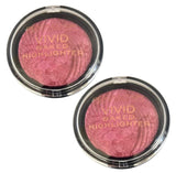 Pack of 2 Makeup Revolution Beauty Vivid Baked Highlighter, Rose Gold Lights