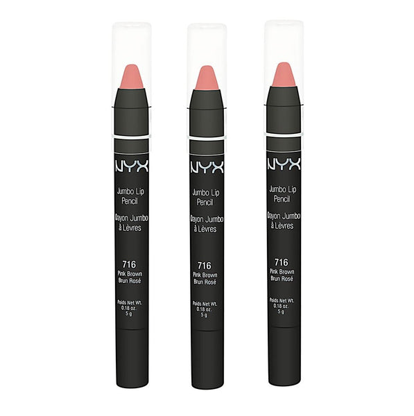Pack of 3 NYX Jumbo Lip Pencil, Pink Brown 716