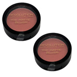 Pack of 2 Makeup Revolution Beauty The Matte Blush Powder, Fusion