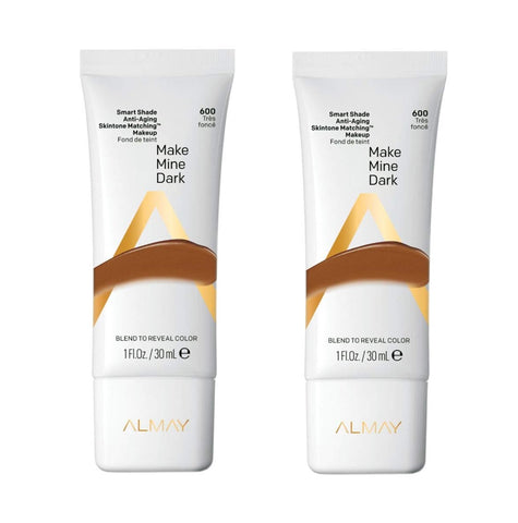 Pack of 2 Almay Smart Shade Anti-Aging Skintone Matching Makeup, Make Mine Dark 600