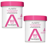 Pack of 2 Almay Biodegradable Oil Free Micellar Eye Makeup Remover Pads, 80 Pads