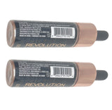 Pack of 2 Makeup Revolution Beauty Liquid Highlighter, Bronze Gold