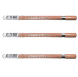 Pack of 3 Rimmel ScandalEyes 24 HR Wear Waterproof Gel Pencil, Nude 005