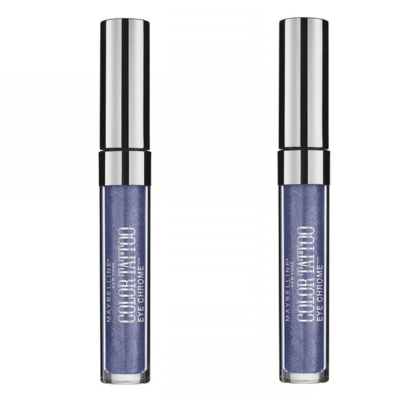 Pack of 2 Maybelline New York Color Tattoo Eye Chrome Eyeshadow, Bold Sapphire 560