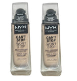 Pack of 2 NYX Can't Stop Won't Stop Full Coverage Foundation, Porcelain CSWSF03