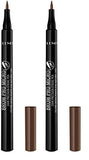Pack of 2 Rimmel Brow Micro Pro 24HR Precision Stroke Pen, Soft Brown 003