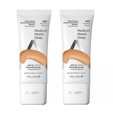 Pack of 2 Almay Smart Shade Skintone Matching Makeup, Medium Meets Deep 400