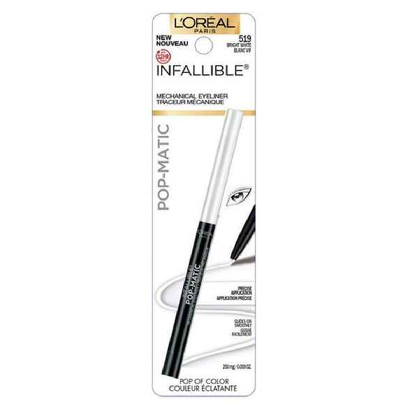 L'Oreal Paris Infallible Pop-Matic Mechanical Eyeliner, Bright White 519