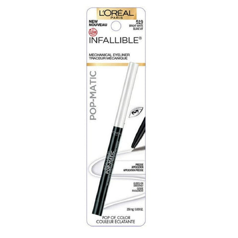 L'Oreal Paris Infallible Pop-Matic Mechanical Eyeliner, Bright White 519