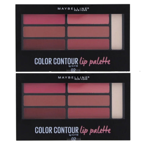 Pack of 2 Maybelline New York Color Contour Lip Palette, Blushed Bombshell 02