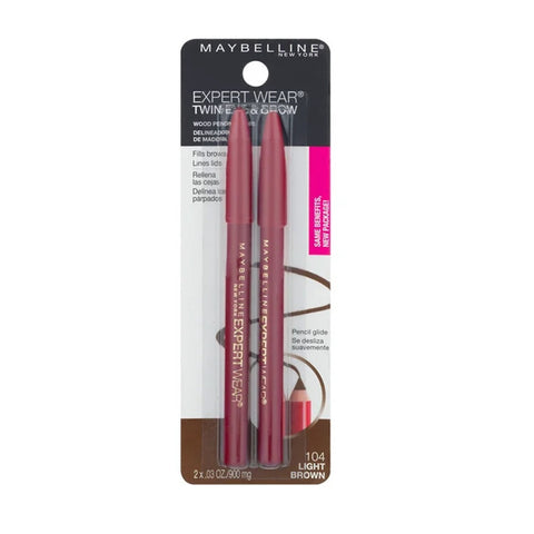 Maybelline New York Expert Wear Twin Eye & Brow Wood Pencil Liners, Light Brown 104