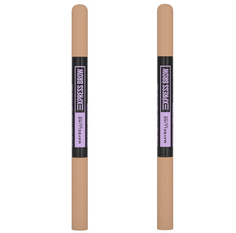 Pack of 2 Maybelline New York Express Brow 2-in-1 Pencil + Powder Eyebrow Makeup, Light Blonde 248
