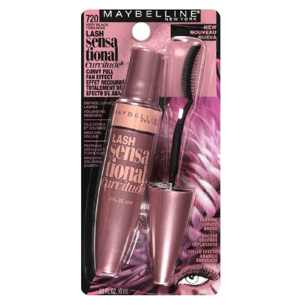 Maybelline New York Lash Sensational Curvitude Washable Mascara, Very Black 720