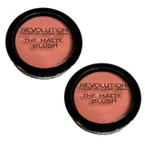 Pack of 2 Makeup Revolution Beauty The Matte Blush Powder, Fusion