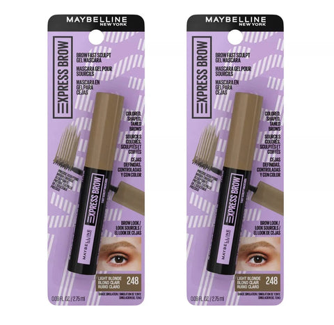 Pack of 2 Maybelline New York Express Brow Fast Sculpt Gel Mascara, Light Blonde 248