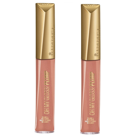 Pack of 2 Rimmel Stay Plumped Lip Gloss, Peach Pie 531