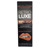 Revolution Retro Luxe Matte Lip Kit, Peach Charming