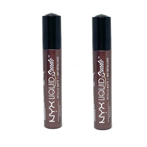 Pack of 2 NYX Professional Makeup Liquid Suede Metallic Matte Cream Lipstick, Neat Nude LSCL32