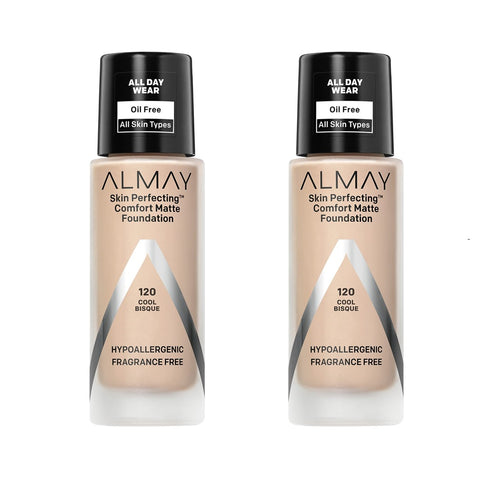 Pack of Almay Skin Perfecting Comfort Matte Foundation, Cool Bisque 120