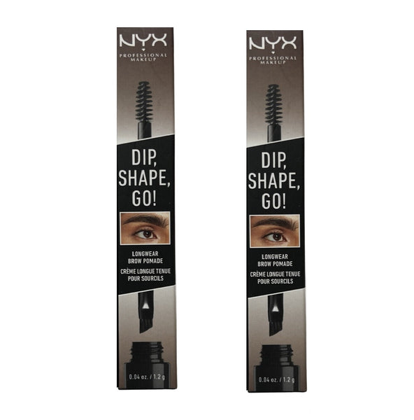Pack of 2 NYX Dip, Shape, Go! Longwear Brow Pomade, Brunette DSGLB06 ...