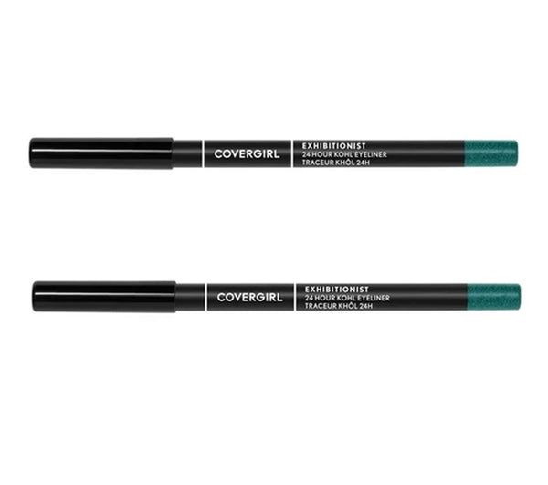 Pack of 2 COVERGIRL Exhibitionist 24-Hour Kohl Waterproof Eyeliner, Emerald Metallic 600