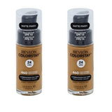 Pack of 2 Revlon Colorstay Combination/Oily Makeup, Matte Finish, Macadamia 460