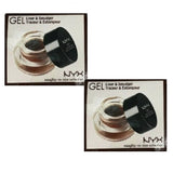 Pack of 2 NYX Cosmetics Gel Eyeliner and Smudger, GLAS05 Scarlette Dark Brown
