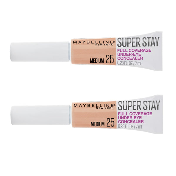 Pack of 2 Maybelline New York Super Stay Full Coverage Under-Eye Concealer, Medium # 25
