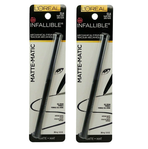 Pack of 2 L'Oréal Paris Infallible Matte-Matic Mechanical Eyeliner, Taupe Grey 514