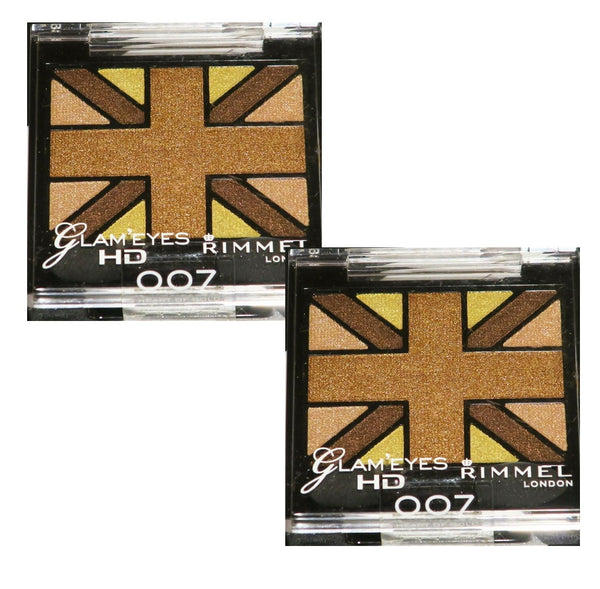 Pack of 2 Rimmel London Glam Eyes HD Quad Eye Shadow, Heart of Gold 007