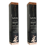 Pack of 2 NYX PROFESSIONAL MAKEUP Sculpt and Highlight Brow Contour, Soft Brown/Rose # SHBC03